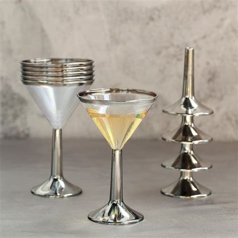 Plastic Martini Cocktail Glass Disposable 5 Oz 8 Pack 2 Piece