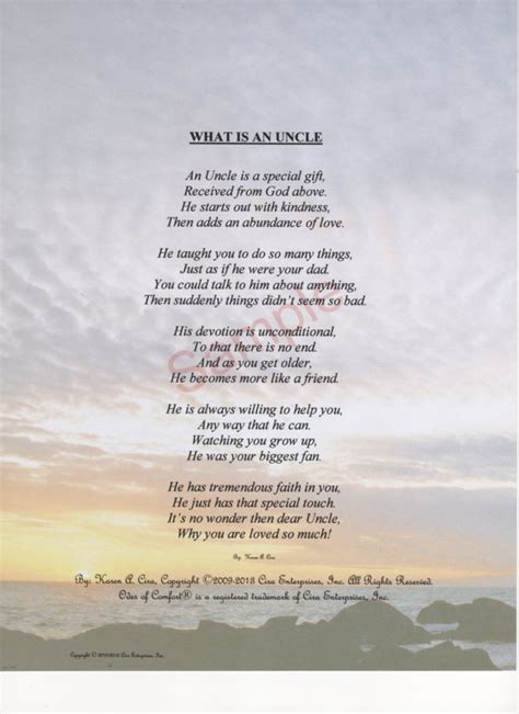 Shakespeare poem sonnet 76 is an example of a sonnet as seen. Five Stanza What Is An Uncle Poem shown on