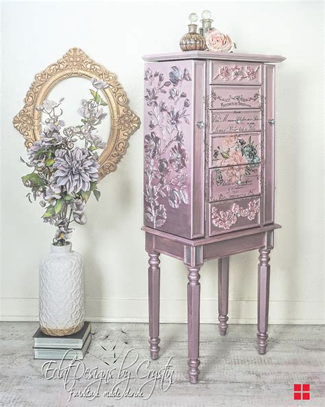 Diy Painted Rose Jewelry Armoire