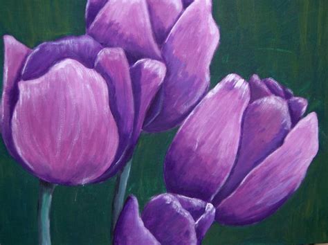 Purple Tulips Acrylic Painting Inspiration Pinterest Purple