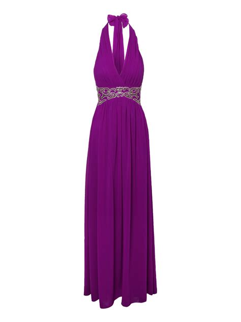 Jane Norman Purple Baroque Embellished Halter Maxi Dress In Purple Lyst