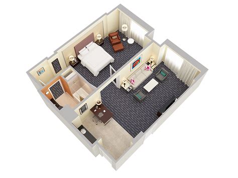 You won't find these suites available online; 3D Floor Plans | Hotel Gallery | The Hilton Orlando
