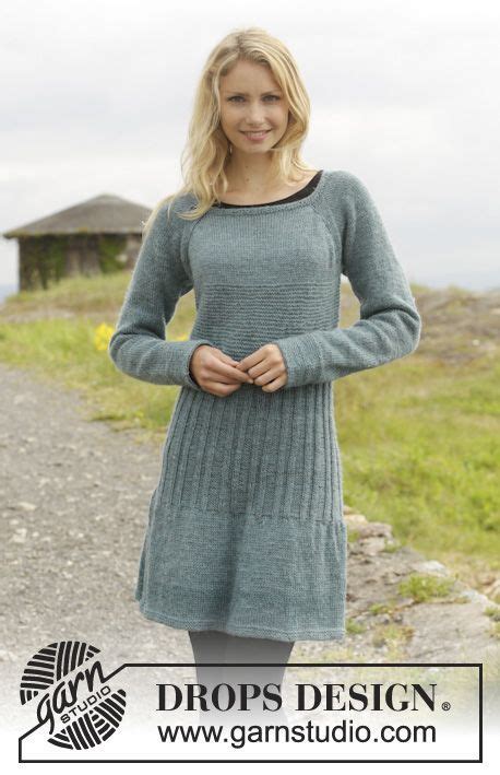*??* scarica 500 moduli patchwork. Vestito DROPS ai ferri, a punto legaccio con coste e maniche raglan, lavorato top down, in ...