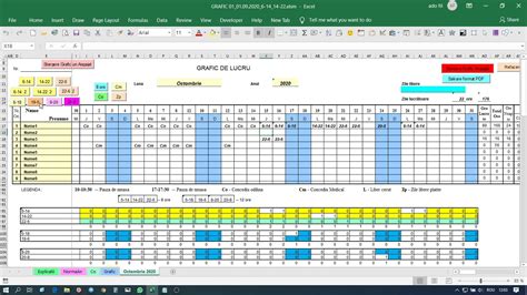 Grafic Program Plan De Lucru Schimburi Fisier Excel 6 14 14 22 22