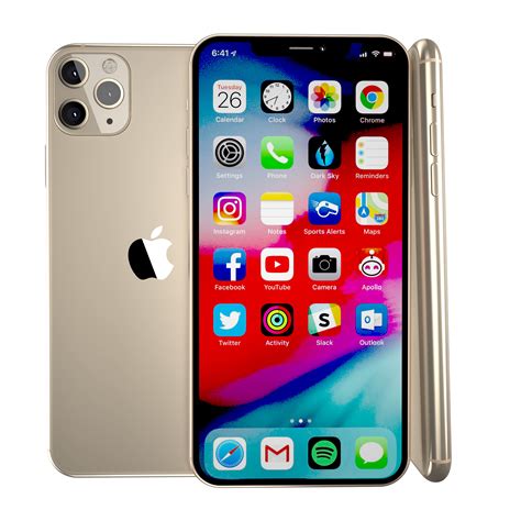 Apple Iphone 11 Pro Max Gold 3d Model Cgtrader