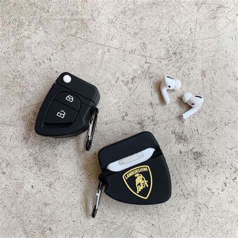 Lamborghini Car Key Design 3d Silicon Airpods Cases For Gen 12 Pro