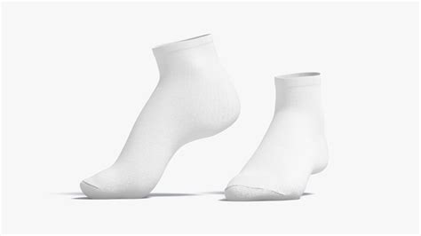 Artstation White Ankle Socks Stand On Tiptoe Fabric Sox Pair