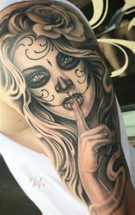 Pin By Tricia Rodriguez On Chicanos Tattoos Feminine Skull Tattoos Skull Girl Tattoo Candy