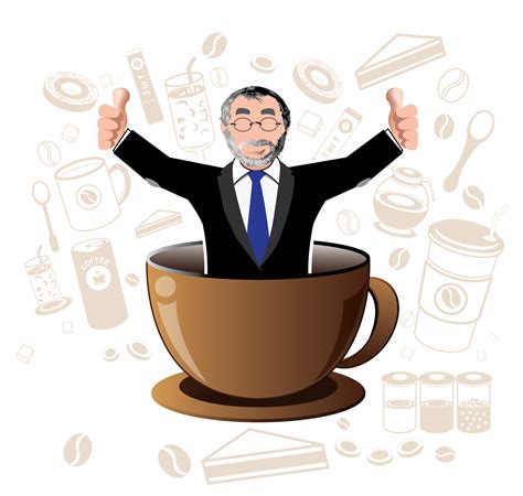 Businessman Is Happy Coffee Time On Cup 24675115 Png