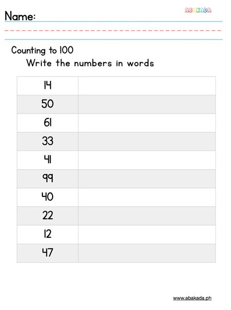 Practice Writing The Numbers In Words Number Recognition Worksheet