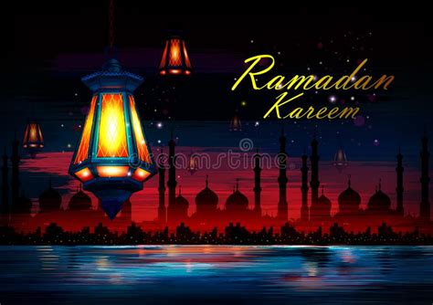 Illuminated Lamp For Ramadan Kareem Greetings For Ramadan Background