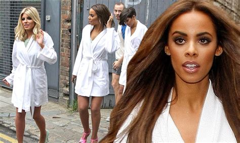 The Saturdays Wear Matching White Robes As They Film A Fashion Tv Show