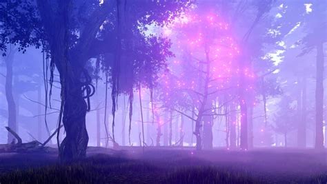 Forest Purple Fantasy Wallpaper