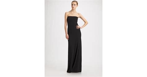 Ralph Lauren Collection Strapless Cashmere Gown In Black Lyst
