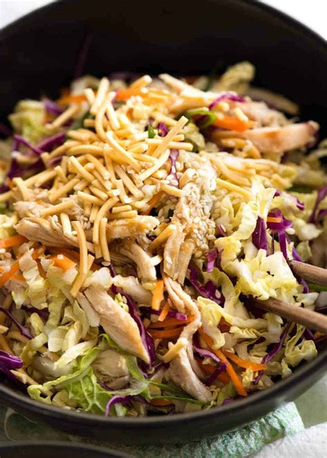 This easy chinese chicken salad gets tossed with a bright, gingery dressing and topped with crunchy noodles. Chinese Chicken Salad | RecipeTin Eats