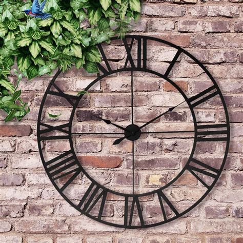 Wanduhren Large Outdoor Garden Wall Clock Big Roman Numerals Giant Open