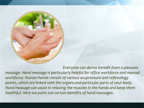 Ppt Benefits Of Hand Massage Powerpoint Presentation Id7307426