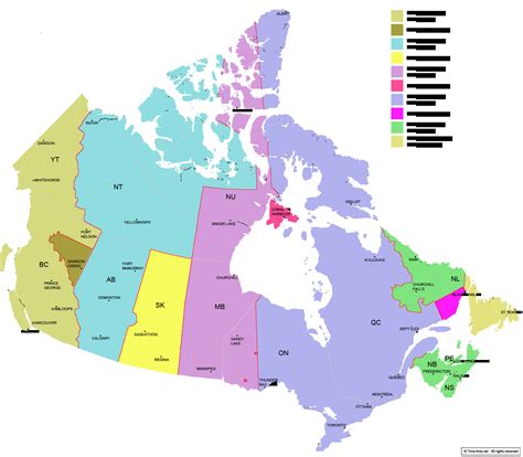 Map Of Canada Time Zones