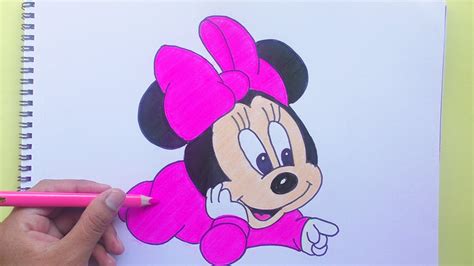 Dibujando Y Coloreando Minnie Baby Mickey Mouse Drawing And