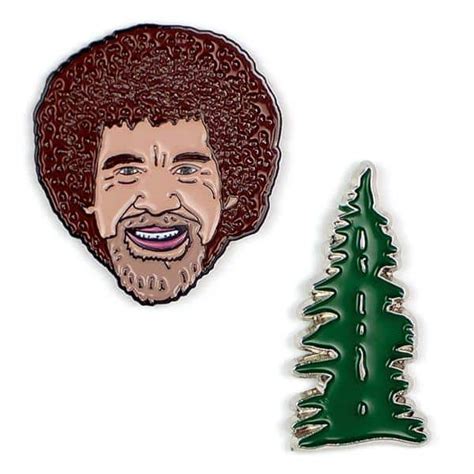 Bob Ross And Happy Little Tree Pins Badge I Heart Badges
