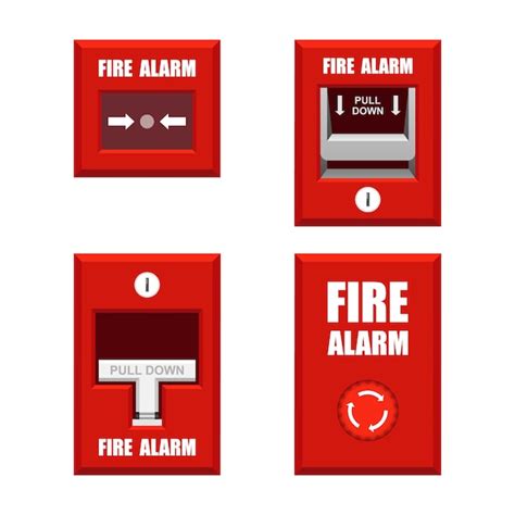 Premium Vector Set Of Fire Alarms Illustration Isolated On White
