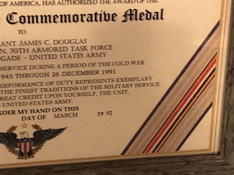 Cold War Commemorative Service Medal Certificate ~ Type 1 Ebay