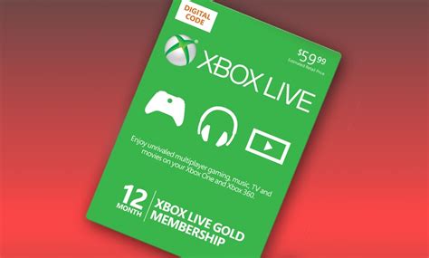 12 Month Xbox Live Gold Card And 10 In Groupon Bucks Groupon