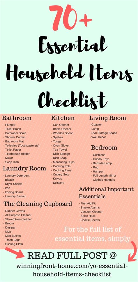 70 Essential Household Items A Definitive Checklist You Must Know