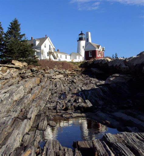 Lighthouse In Maine America Wanted To Capture The Reflection Of The