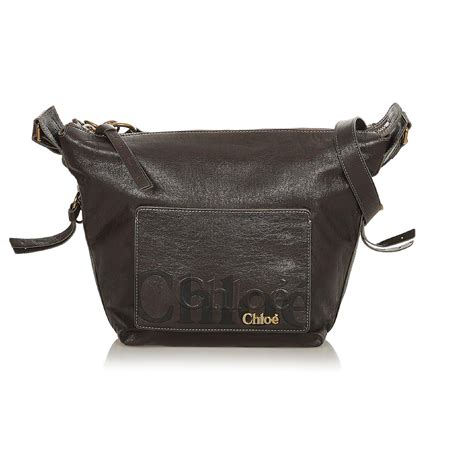Chloé Chloe Black Eclipse Leather Crossbody Bag Pony Style Calfskin Ref