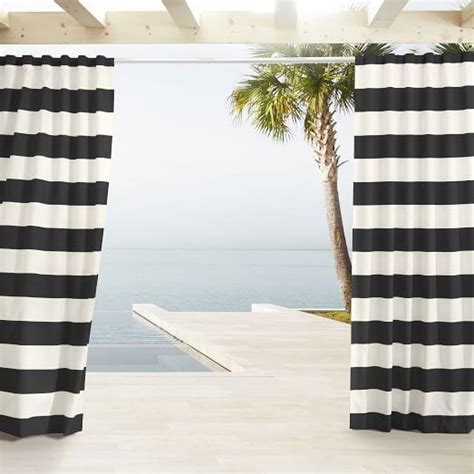Indoor Or Outdoor Grommet Black And White Drape