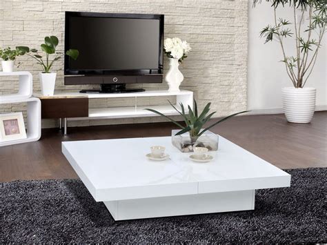 Modern White Lacquer Coffee Table