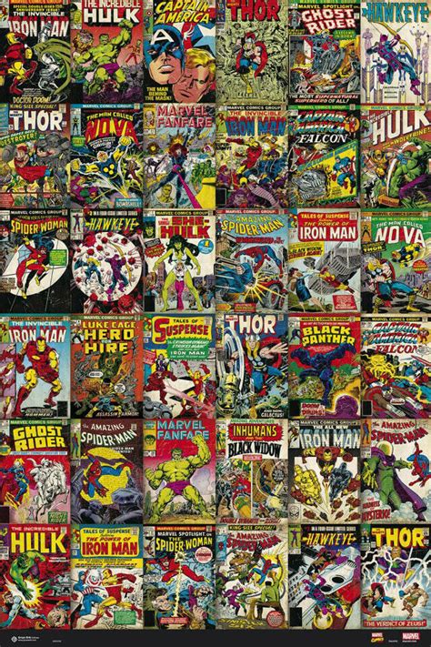 Marvel Comics Poster Print 36 Image Classic Comic
