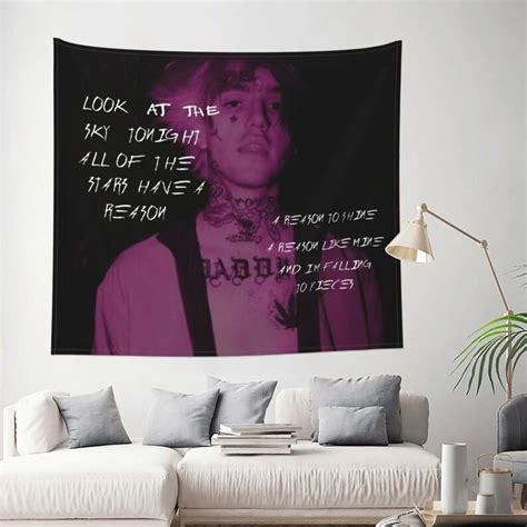 Funny Tapestries Wall Hanging Lil Peep Star Shopping Lyrics Etsy