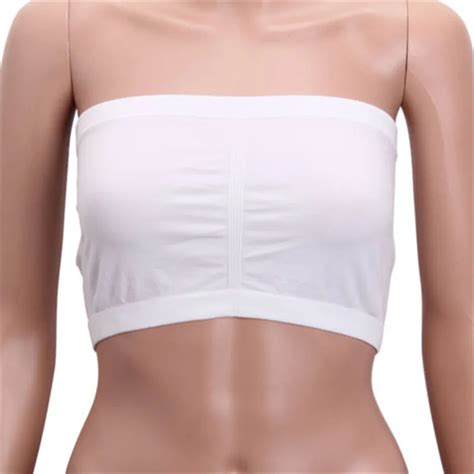 Women Strapless Seamless Padded Boob Bandeau Tube Tops Bra Lingerie Breast Wrap Clothes Shoes