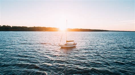 Wallpaper Sunlight Boat Sunset Sea Bay Lake Water Nature