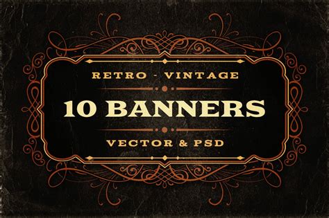 10 retro vintage banners branding and logo templates ~ creative market