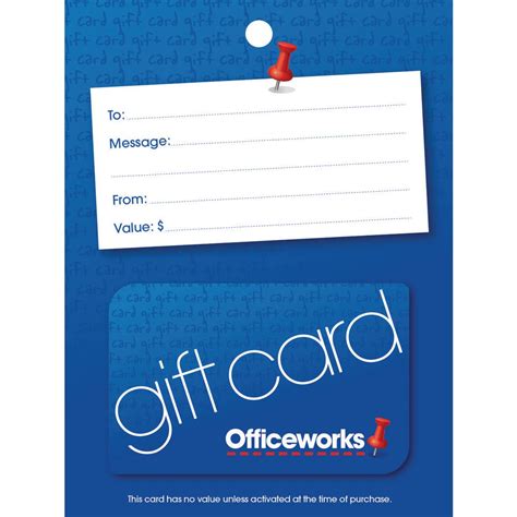 Gift cards without a pin number can be used at our us and canada stores. Officeworks Gift Card Blue Pin $20 | Officeworks