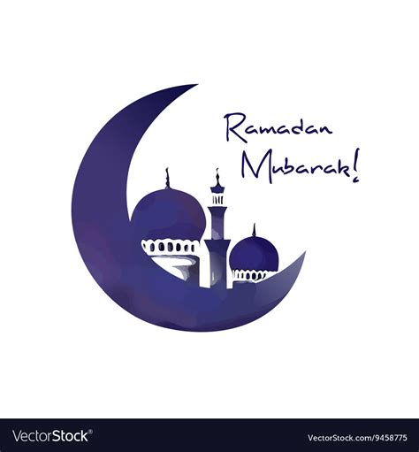 Mosque And Moon Ramadan Symbol Royalty Free Vector Image