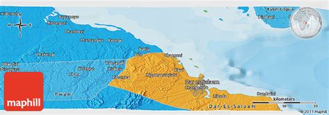 Political Panoramic Map Of Kigamboni