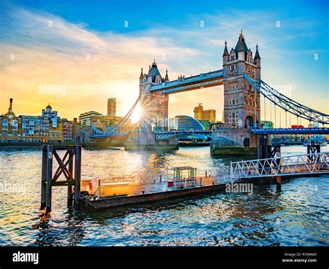 Beautiful Landscape With The Famous Landmark Of London Tower Bridge
