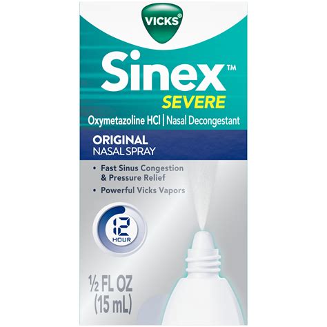 Vicks Sinex Nasal Decongestant 12 Hour Nasal Spray 05 Fl Oz 15 Ml