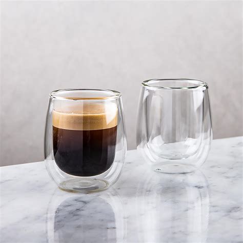 ksp milano double wall espresso glass set of 2 clear kitchen stuff plus