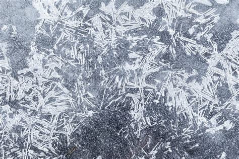 The Background Texture Of Ice Crystals Icy Pattern In Winter Stock