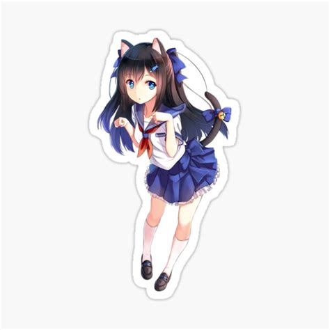 Neko Anime Girl Sticker For Sale By Ownerror429 Redbubble