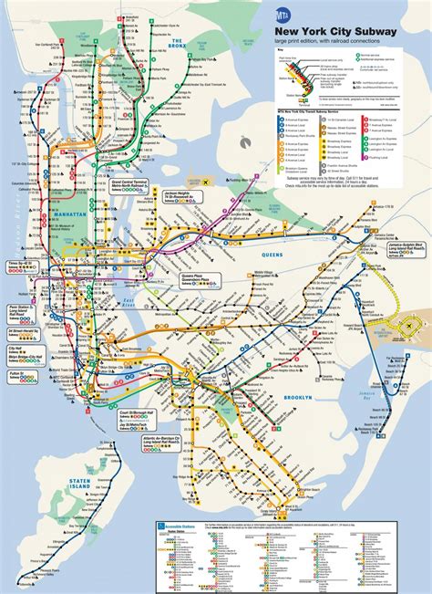 New York Transportation Map Nyc Transportation Map New York Usa