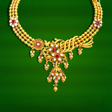 Gold Necklace Design From Grt South India Jewels Gold Necklace Designs Necklace Designs