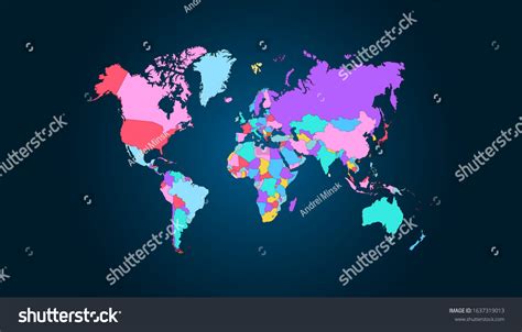 World Map Color Vector Modern Stock Vector Royalty Free 1637319013