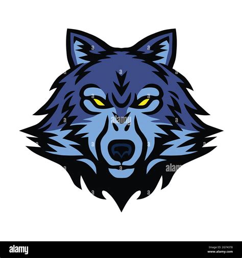 Angry Wolf Head Logo Sports Mascot Design Vector Illustration Stock