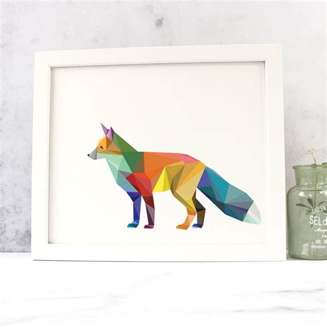 Geometric Fox Art Print By Brambler